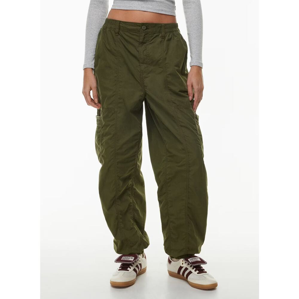 TNA by Aritzia Explore Relaxed Cargo Parachute Pants Green Women's Size 2XS